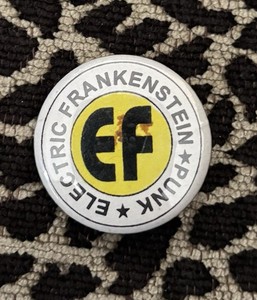 Vintage 90’s ELECTRIC FRANKENSTEIN Punk Badge Pinback Button PIN Star 1.25” old