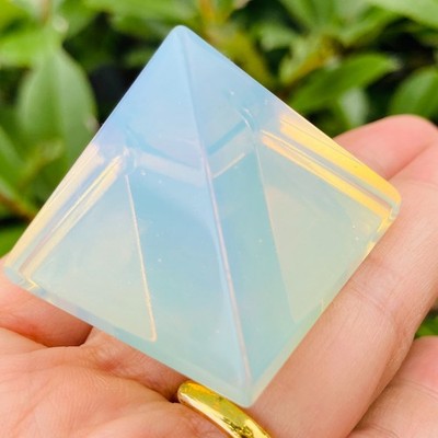 1PC Natural Opal Quartz Crystal Pyramid Energy Tower Spiritual Healing