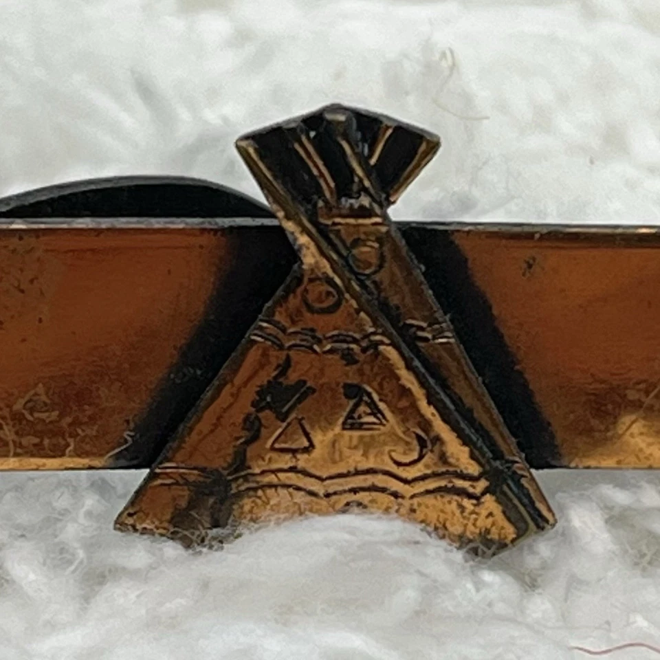 Vintage Copper Teepee Tie Clip Alligator Clasp 1.5" - Image 2 of 4