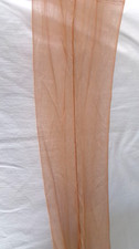 PR VTG BEIGE SHEER NYLON SEAMED GARTER STOCKINGS SZ 10.5 TOE HEEL NOS