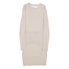 HOUSE OF CB Womens Cream Bodycon Polyester Blend Dress Long Sleeve XS Elegant