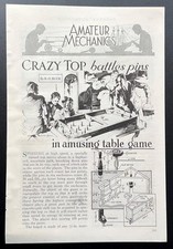   Crazy Top Battles Pins in Amusing Table Game  1933 vintagr HowTo Build PLANS