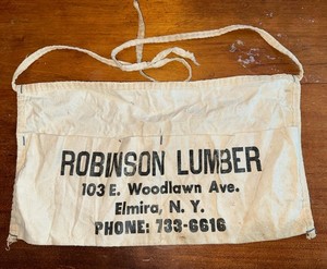 Vintage Robinson Lumber Canvas Nail/Tool Apron/Carpenter