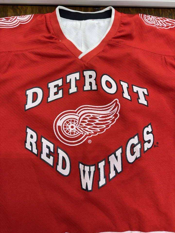 Detroit Red Wings Jersey Boys Youth Small Red White Reversible Sweater - Image 3 of 4