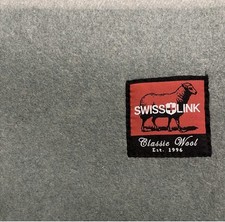 Swiss Link Wool Blanket Green Stripe 5x7  Twin Size