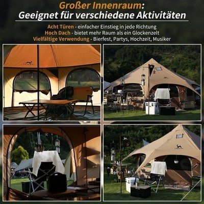 Groes TOMOUNT Tipi Zelt Baumwolle 6-8 Personen Canvas fr Camping Hiking |  eBay.de