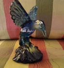 RARE Fenton Blue Hummingbird Hand Painted  "God’s Light Is Everywhere"