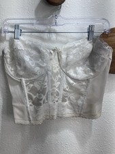 Vintage 1970  s Valmont White Lace Bustier 38C Strapless Bra Honeymoon Wedding