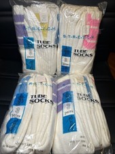 STRETCH Vintage Tube Socks 4 Packs of 3 Pairs Color Stripe Size 9-13 Irregulars