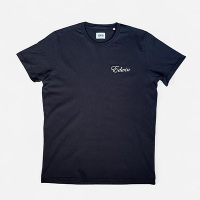 Edwin Kurzarm T-Shirt M schwarz Rückenprint Streetwear minimalistisch Skate