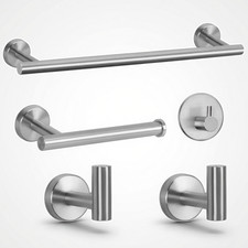 5 Piece Bathroom Hardware Set Towel Bar Toilet Paper Holder Stainless Steel