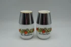 Vintage La Saliere Le Poivrier Milk Glass Salt & Pepper Shakers Spice of Life