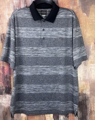 GREG NORMAN COLLECTION GOLF POLO SHIRT | MEN'S MEDIUM | BLACK GRAY