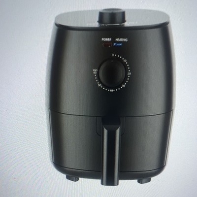 Black Air Fryer 2 qt 1000W Dial Timer 180-400°F 120V Basket AF-1000