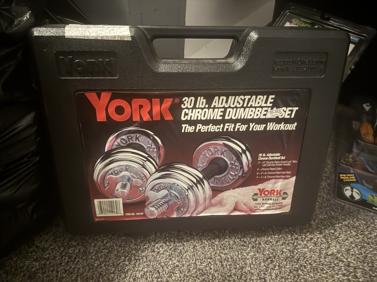 Adjustable Dumbbell York Chrome Weights YORK 30 LB Adjustable