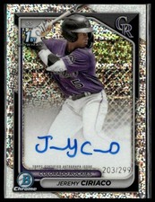 2024 Bowman Chrome #CPA-JC Jeremy Ciriaco Auto Speckle Refractors #/299