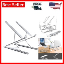 Lightweight Aluminum Laptop Stand - 12 Height Adjustments for Optimal Viewing