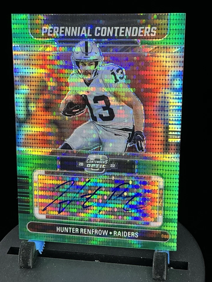 2022 Contenders Optic Hunter Renfrow Green Pulsar auto 15/25 Las Vegas Raider - Image 4 of 4