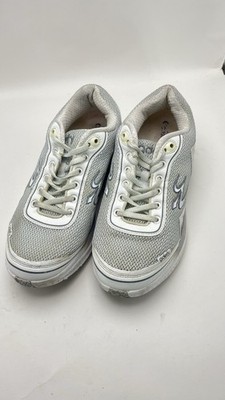 GDEFY Gravity Defyer Womens Sz 9 White Gray Mighty Walk Sneakers Orthotic Shoes
