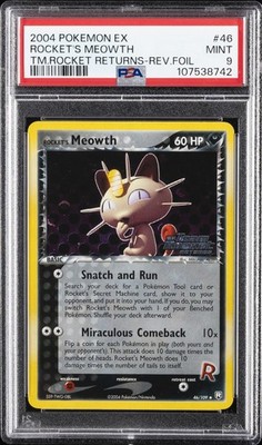 2004 POKEMON EX TEAM ROCKET RETURNS #46 ROCKET'S MEOWTH-REVERSE