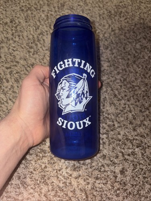 #ad University Of North Dakota Fighting Sioux Water Bottle. Used Missing Cap $30.00