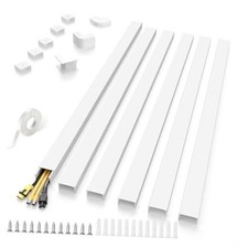 94in Cable Hider, Cord Hider Cord Covers for Wire on Wall, Large White