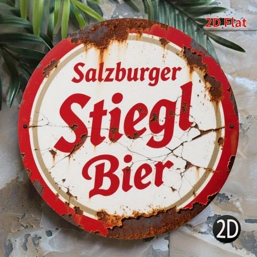 Vintage Stiegl beer logo durable Tin Metal Signs Home Décor 8x8