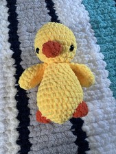 Yellow And Orange Crochet Duck