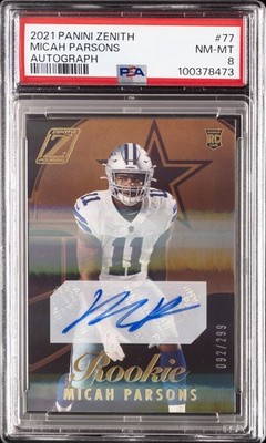 2021 PANINI ZENITH AUTO #77 MICAH PARSONS 92/299 PSA 8