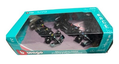 Bburago 1/43 Scale Mercedes-AMG F1 W14 E Performance Model Cars - Set of 2