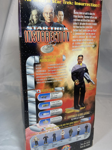 Star Trek Insurrection 9" Action Figure Lt Co Geordi LaForge 1998 Playmates - Picture 7 of 12