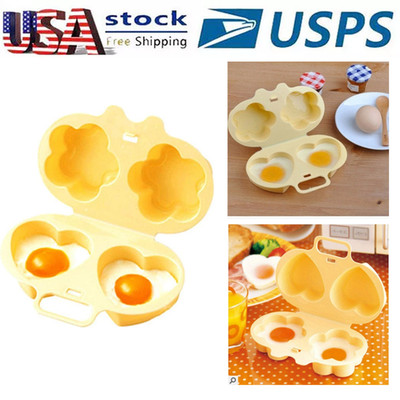 Egg Cooker Microwave Egg Poacher Maker Flower Heart Shaped Steamer Kitchen Tool