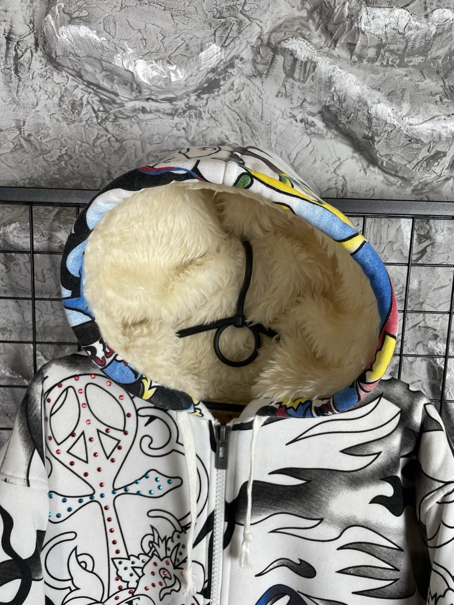 Really Point Fur Full Print Zip Jacket Size XL Japanese Affliction