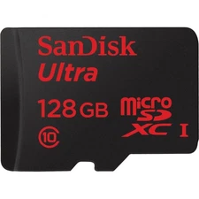 Sandisk 128GB Ultra microSD XC Memory Card UHS-I Class 10 (Max 80MB/s) w/Adapter