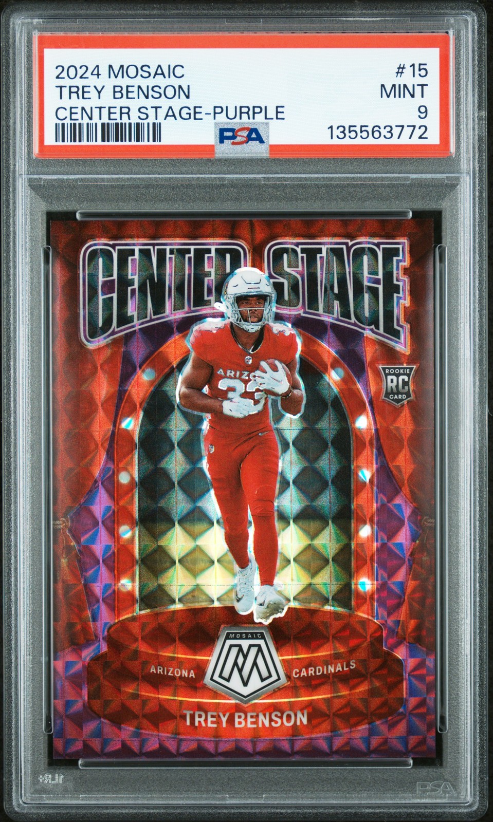 Trey Benson Panini Mosaic Center Stage #15 Purple