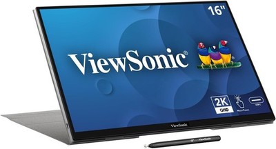 ViewSonic TD1656-2K-S 16'' WQXGA 1600p IPS Touchscreen Monitor, Black-Refurbished
