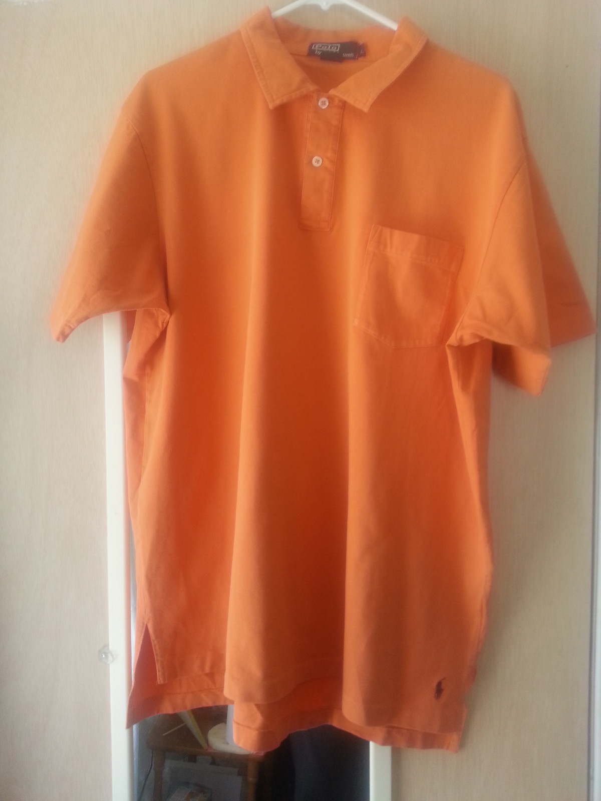Ralph Lauren Orange Polo Shirt Mens Size L Classic Fit-image