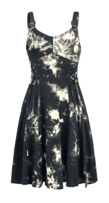 ''Malin Tie Dye Dress'' Kurzes Kleid schwarz/weiß von Chemical Black Gr. L NEU