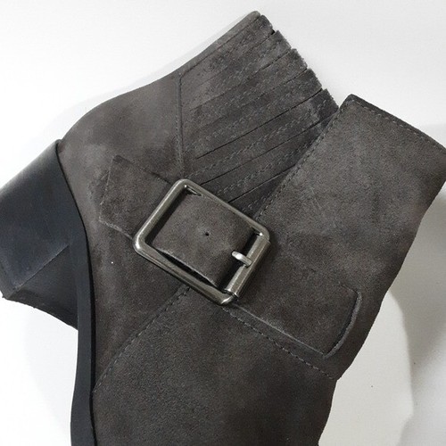 Aquatalia ankle Boots women Foster Gray Suede Waterproof Buckled size 9 - Picture 6 of 13