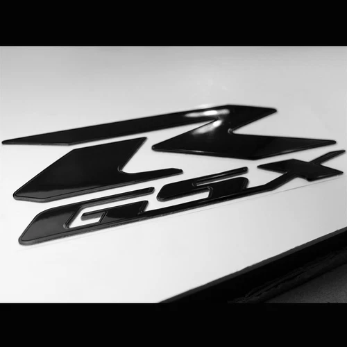 2-Tone 6.25" Black GSXR Logo Emblem+Brushed Metal Suzuki Fairing Badge Sticker - Picture 5 of 6