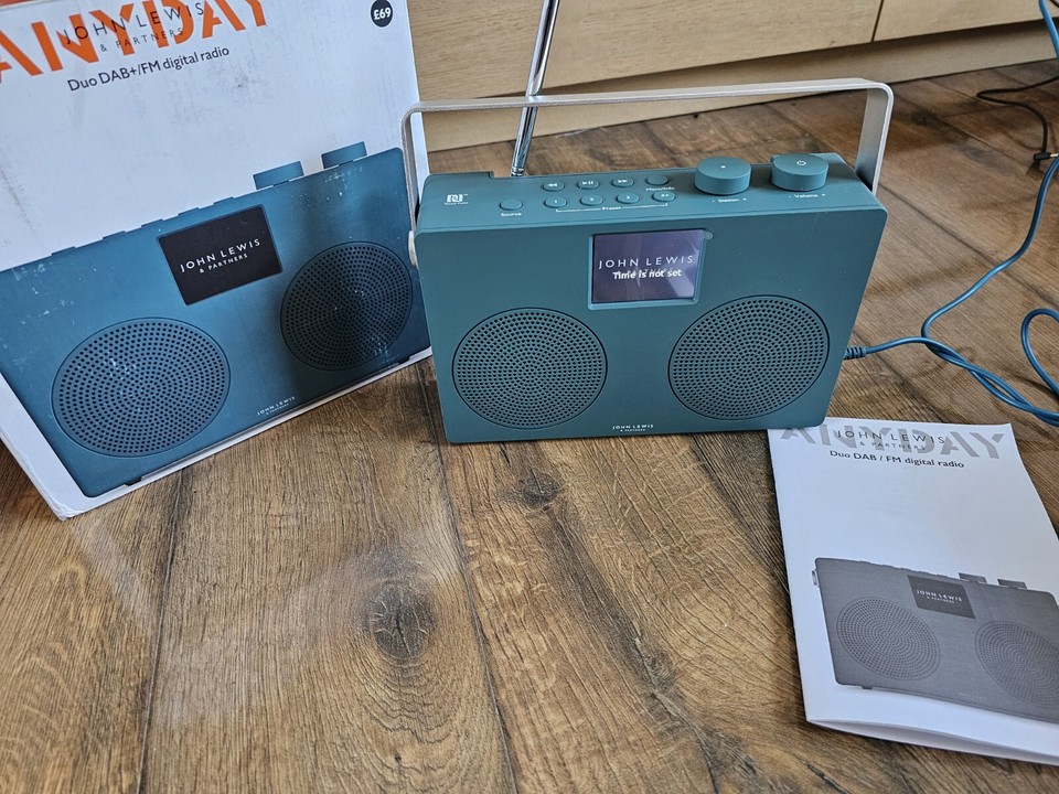 John Lewis Spectrum Duo ll DAB+ DAB/FM Bluetooth NFC Digital Radio Teal