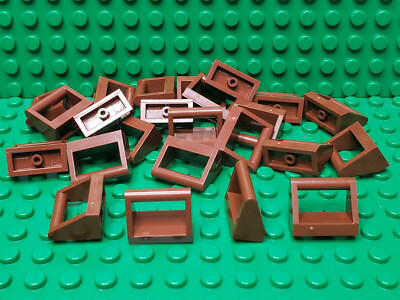 ** 25 CT LOT **  Lego NEW reddish brown 1 x 2 tile modified W/ handle pieces