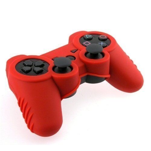 Silicone Rubber Skin Cover Protector Case for Playstation 3 PS3 Controller (Red) - Afbeelding 1 van 1