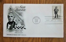 MASONIC SAM HOUSTON TEXAS PATRIOT  MASONIC CLUB NEW YORK  1964 CACHET FDC UNADD