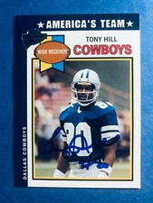 SIGNED TONY HILL 2005 AMERICA'S TEAM FOOTBALL CARD TOPPS ALL TIME FAN FAVORITES
