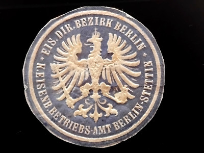 Siegelmarke EIS. DIR. BEZIRK BERLIN K. Eisenb. Betriebs-Amt BERLIN-STETTIN