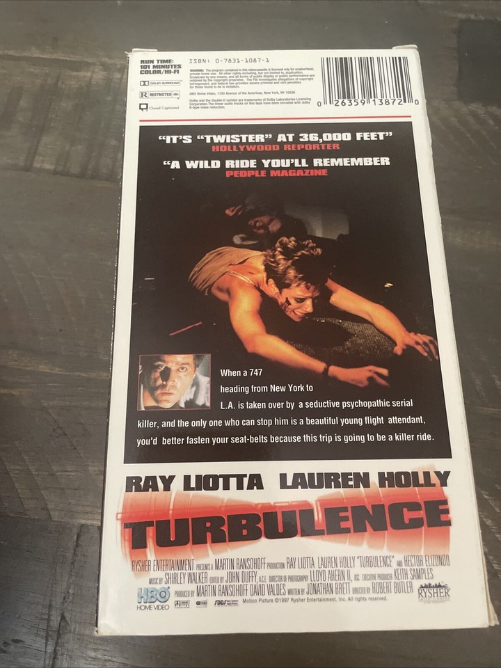 Turbulence VHS Tape 1997 Action Disaster Thriller Ray Liotta FREE
