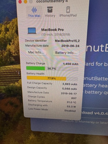 BAD LCD Apple MacBook Pro 13" 2019 (A1989) Intel Core i5 2.4GHz /8GB/ 512GB SSD - Afbeelding 11 van 17
