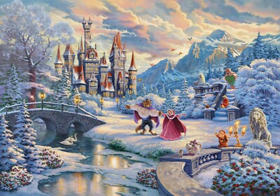 Disney Die Schöne und das Biest Kinder Cartoon Gemälde Kunst gerahmte Leinwand Bilder