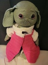 Handmade Crocheted Baby Yoda, The Child, Grogu Star Wars